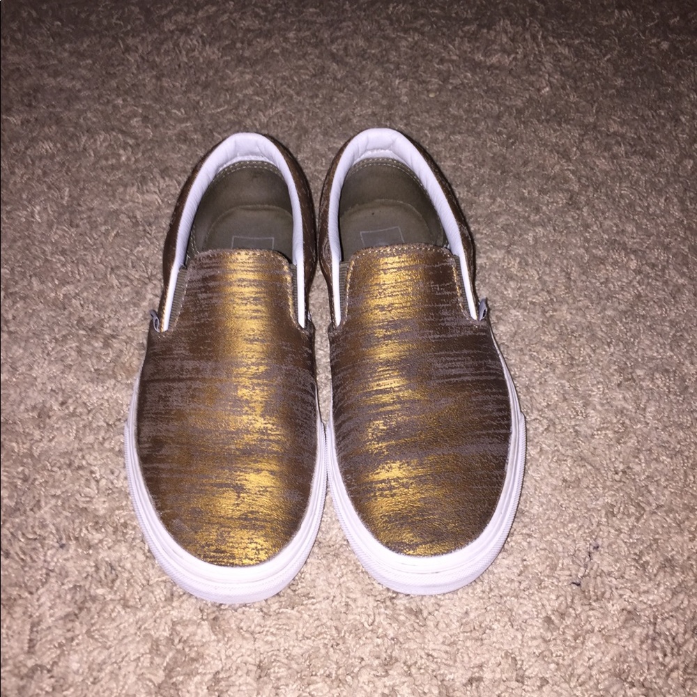 Vans gold leather gently used